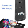 T14 2m 2500W 3 Plugs + 3-USB Ports Multifunctional Socket With Switch, Specification: US Plug (Black)