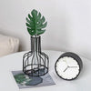 Wrought Iron Hydroponic Green Dried Flower Glass Flower Insert Decoration Without  Fake Flowers( Black)
