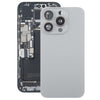 iPhone 15 Pro Max Glass Back Cover Grey with Lens Cover