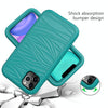 For iPhone 11 Wave Pattern 3 in 1 Silicone+PC Shockproof Protective Case(Dark Sea Green)