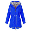 Women Waterproof Rain Jacket Hooded Raincoat, Size:S(Blue)