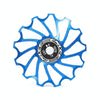 ENLEE Mountain Bicycle Rear Derailleur Guide Wheel Ceramic Bearing Tension Pulley, Size: 13T(Blue)