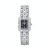 Square Dial Stainless Steel Strap Quartz Watch(Black)
