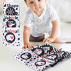 Baby Cloth Book Tear-proof Rustle Sound Quiet Books For Kids, Style: Black and Red Animal