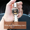 JIN SHI DUN 8831 Women Fashion Diamond Hollowed Waterproof Ceramic Mechanical Watch(Black)