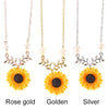 Delicate Sunflower Pendant Necklace Women Creative Imitation Pearls Jewelry Necklace(Gold)