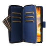 For Samsung Galaxy S22+ 5G Nine-card Slots Zipper Wallet Bag Leather Phone Case(Blue)
