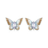 S925 Sterling Silver Platinum Plated Gradient Enamel Butterfly Earrings(BSE993)