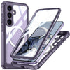 For Samsung Galaxy S25 5G Tempered Glass MagSafe Phone Case(Purple)
