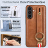 For Samsung Galaxy A36 5G Wristband Leather Back Phone Case(Brown)