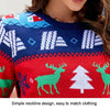 Women Fall And Winter Christmas Sweater Jacquard Elk Pullover Knitted Sweater, Size: XL(Blue)