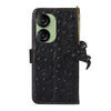 For Asus Zenfone 10 / Zenfone 9 Ostrich Pattern Genuine Leather RFID Phone Case(Black)
