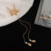 Moving Butterfly Wings Tassel Hair Clip Side Bangs Clip(Gold)
