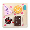 Children Wooden Cutting Fruits and Vegetables Educational Toys Kitchen Pretend Game Cooking Educational Toys(Pastry)