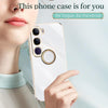 For vivo V40 Lite 5G XINLI Straight Edge 6D Electroplate TPU Phone Case with Ring Holder(Mint Green)
