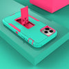 For iPhone 12 Pro Magnetic Holder Phone Case(Green + Rose Red)