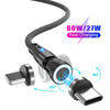 ENKAY PD60W Type-C to Type-C / 8 Pin Magnetic 540 Degrees Rotating Fast Charging Cable, Length:1m(Black)