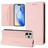 For iPhone 11 Pro RC01 Dual-Folded Magnetic Suction RFID Leather Phone Case(Pink)