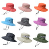 9002 Summer Women Outdoor Sun Hats Fisherman Hat With Ponytail Hole(Monochrome Adult Watermelon Red)