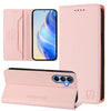 For Samsung Galaxy A15 5G / 4G RC01 Dual-Folded Magnetic Suction RFID Leather Phone Case(Pink)