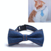 Dark Blue Denim Cowboy Bow Tie Pet Collar, S (16-32cm), Cats & Dogs