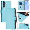 For Samsung Galaxy A26 5G Skin Feel Solid Color Leather Phone Case with Lanyard(Sky Blue)