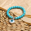 S2208-1 Eyes Women Beaded Bracelet Turquoise Ethnic Style Charm Jewelry