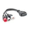 For Honda / Yamaha 3 in 1 OBDII Female to 3 Pin+4 Pin+6 Pin Motorcycle Connector Cable (Red)