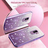 For Samsung Galaxy S9+ Gradient Glitter Flower All-inclusive Phone Case(Purple)