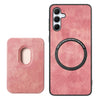 For Samsung Galaxy A55 5G Retro Leather Card Bag Magnetic Phone Case(Pink)