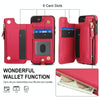 For iPhone SE 2022 / 2020 / 8 Double Flap Zipper RFID Leather Phone Case with Short Lanyard(Red)
