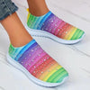 Spring and Autumn Rhinestone Flying Woven Women Sneakers Casual Breathable Shoes, Size: 35(White)