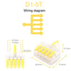 5pcs D1-5T Push Type Mini Wire Connection Splitter Quick Connect Terminal Block(Yellow)
