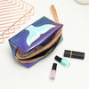 PU Laser Fishtail Portable Large Capacity Makeup Toiletries Bag(Lake Blue)