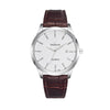 YAZOLE 308 Luminous Quartz Watch Men Watch(White Tray Brown Belt)
