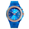 SkMEI 1553 Women LED Color Light Transparent Waterproof Watch Inlaid With Water Drill(Blue)