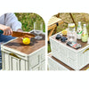 Foldable Outdoor Camping Storage Case Car Storage Box Organizer With Wooden Lid Small White
