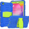 For Samsung Galaxy Tab A8.0 2019 T290 3-Layer Protection Screen Frame + PC + Silicone Shockproof Combination Case with Holder(Blue+Lime)