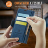 For iPhone 13 AutSpace A11 Side Buckle MagSafe Magnetic RFID Phone Leather Case(Blue)