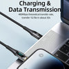USAMS Type-C to 8 Pin PD20W Aluminum Alloy Transparent Digital Display Fast Charge Data Cable, Cable Length:2m(Purple)