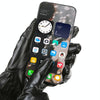 Winter Men PU Leather Touch Screen Plush Lining Warm Cycling Gloves, Size: Free Size(Black)