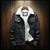 Men Winter Wool Liner Jean Jackets Outerwear Warm Denim Coats, Size:S(Black)