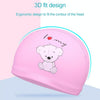 Children Cartoon Hippo Pattern PU Coated Waterproof Swimming Cap, Pattern Random Delivery(Orange)