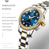 OLEVS 7003 Women Multifunctional Waterproof Mechanical Watch(Gold + Blue)