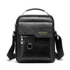 WEIXIER 8642 Men Business Retro PU Leather Handbag Crossbody Bag (Black)