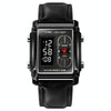 SKMEI 1868 Square Double Display Waterproof Men Watch, Style: Leather Belt (Black)