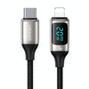 USAMS US-SJ545 U78 Type-C / USB-C to 8 Pin PD Aluminum Alloy Digital Display Fast Charging Data Cable, Length: 1.2m(White)