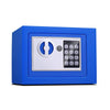 Small Home Safe Box - Electronic Keypad & Key - Blue - 17x23x17cm