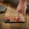 For iPhone 12 mini Fierre Shann Full Coverage Protective Leather Case with Holder & Card Slot(Brown)