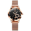 OLEVS 5189 Women Heart Shape Waterproof Quartz Watch(Black)